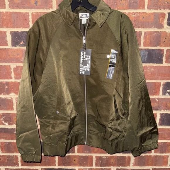 Olive Green Jacket future collective New Size small - Picture 2 of 5